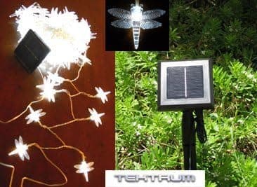 Tektrum 52 FT-Long 100 White Dragonfly Two-in-ONE Solar String Fairy Lights Outdoor