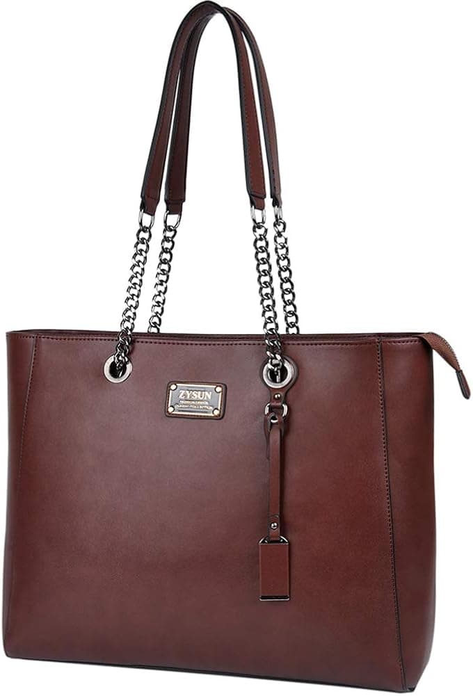 ZYSUN Laptop Tote Bag Fits Up to 15.6 IN Wonderful Gifts for Women (2.Coffee)