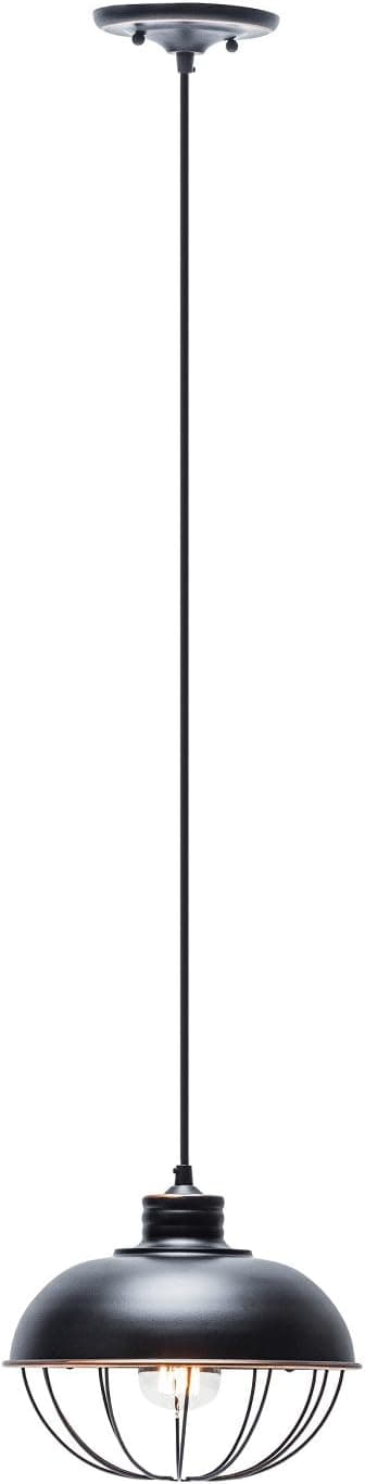 Globe Electric 64833 Lonni 1-Light Pendant, Oil Rubbed Bronze, Black Cord