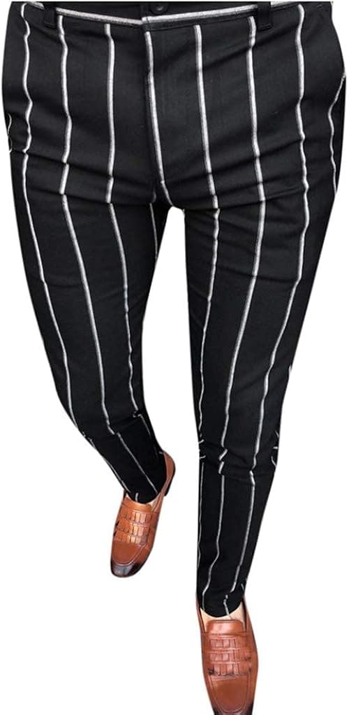 Mens Sweatpants,Men Dress Pants Plaid,Plaid Pencil Pants Flat Front Pants for Men Casual Business Pants