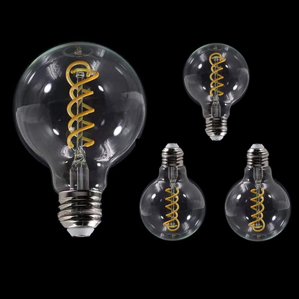 G80(G25) 4.5W/8W Vintage Globe LED Edison Bulbs, Warm 2700K, Antique LED Filament Light Bulbs, Dimmable, 80W Equivalent, E26 Medium Base, Clear Glass /Gloden Glass(4Pack )(Clear-4.5w)