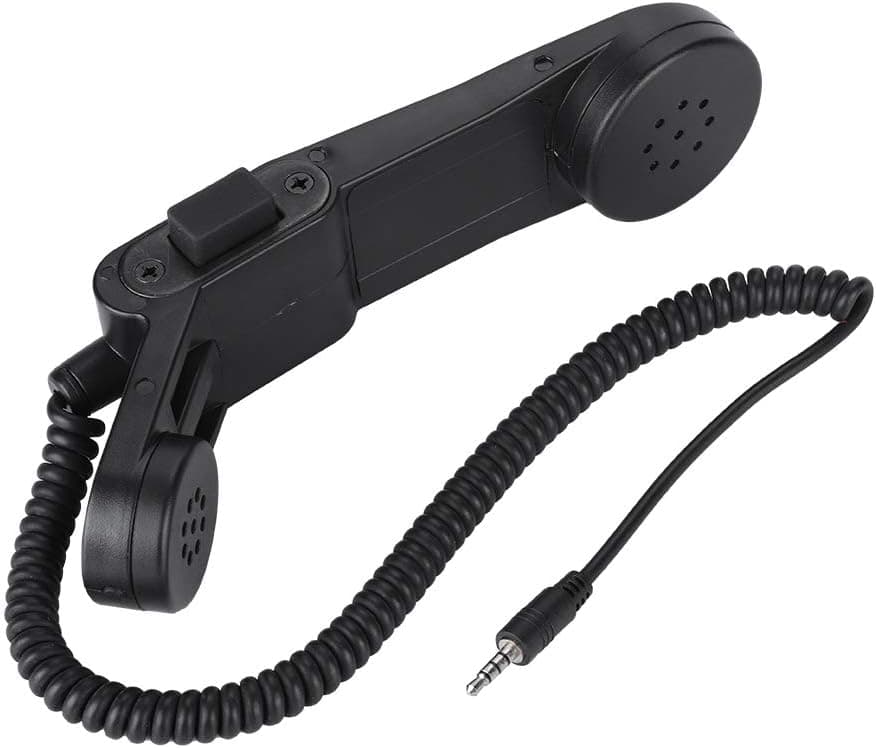 Military 3.5mm Plug Handheld Speaker Mic HiFi Sound Army Shoulder/Handheld Retro Telephone Handset