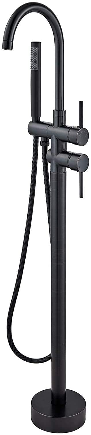 gotonovo Oil Rubbed Bronze Bathroom Freestanding Shower Faucet Bathtub Floor Filler Modern