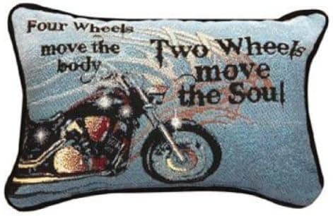Manual 12.5 x 8.5-Inch Decorative Throw Pillow, Four Wheels Move The Body