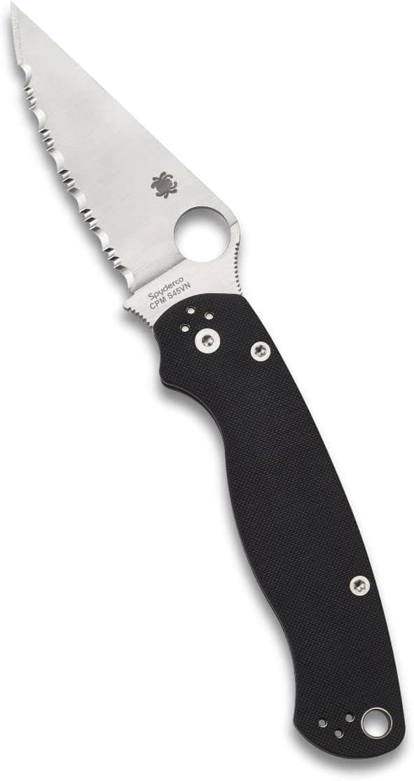 Spyderco Para Military 2 Signature Knife with 3.42" CPM S45VN Steel Blade and Durable G-10 Handle - PlainEdge - C81GP2