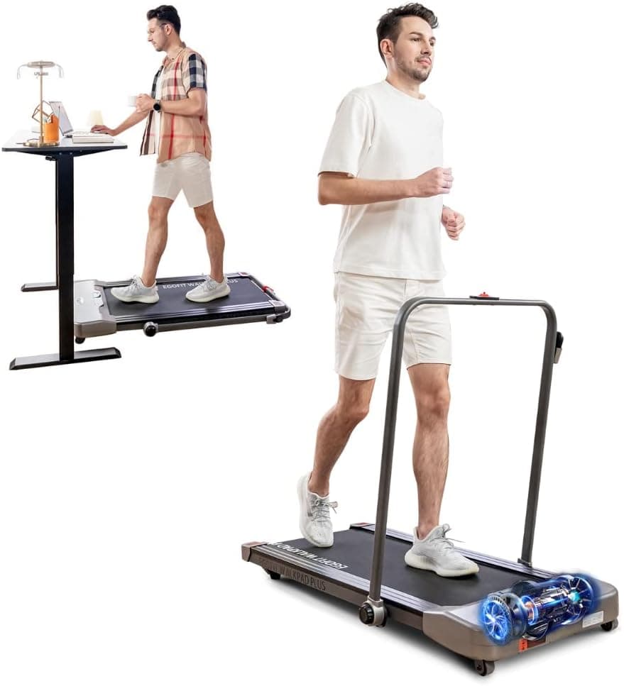 Egofit Walkpad Treadmills for Home Under Desk Treadmill for Walking Running 2 in 1 Folding Treadmill for Home Office Flat Walking Pad