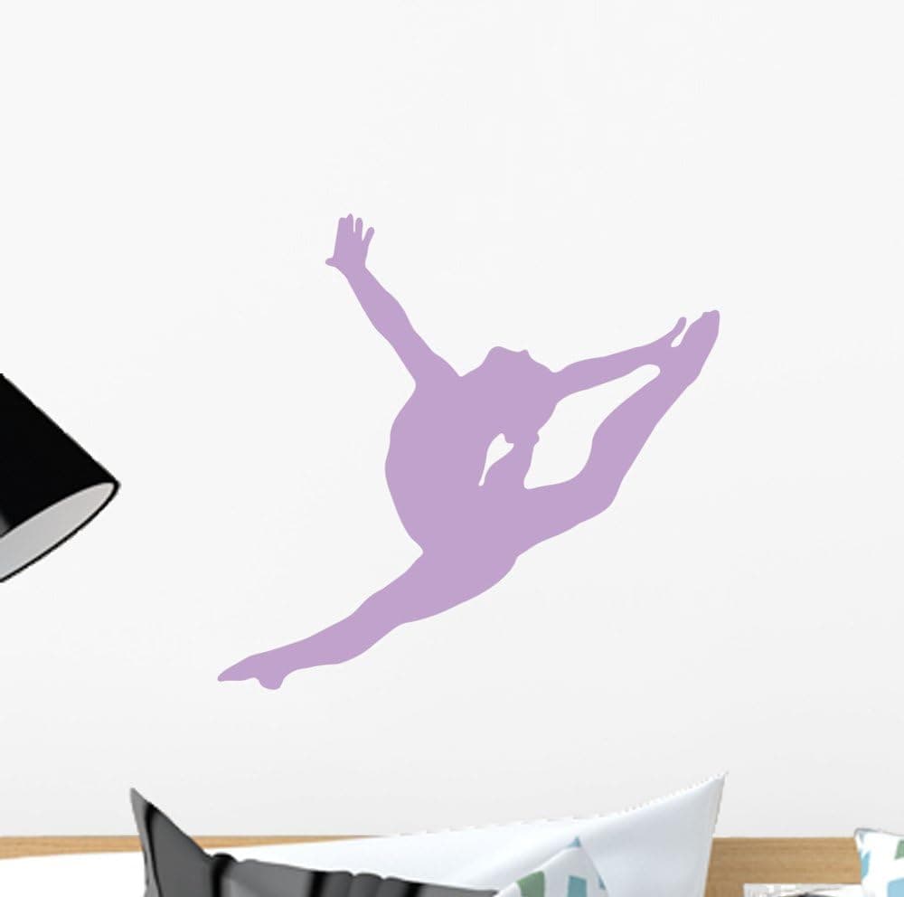 Wallmonkeys Gymnastics Silhouette Style Graceful Wall Decal Peel and Stick Graphic (12 in W x 11 in H) WM326223