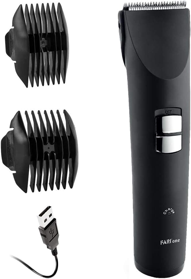FARI Beard Trimmer for Men, Cordless Electric Hair Clippers with USB Charging