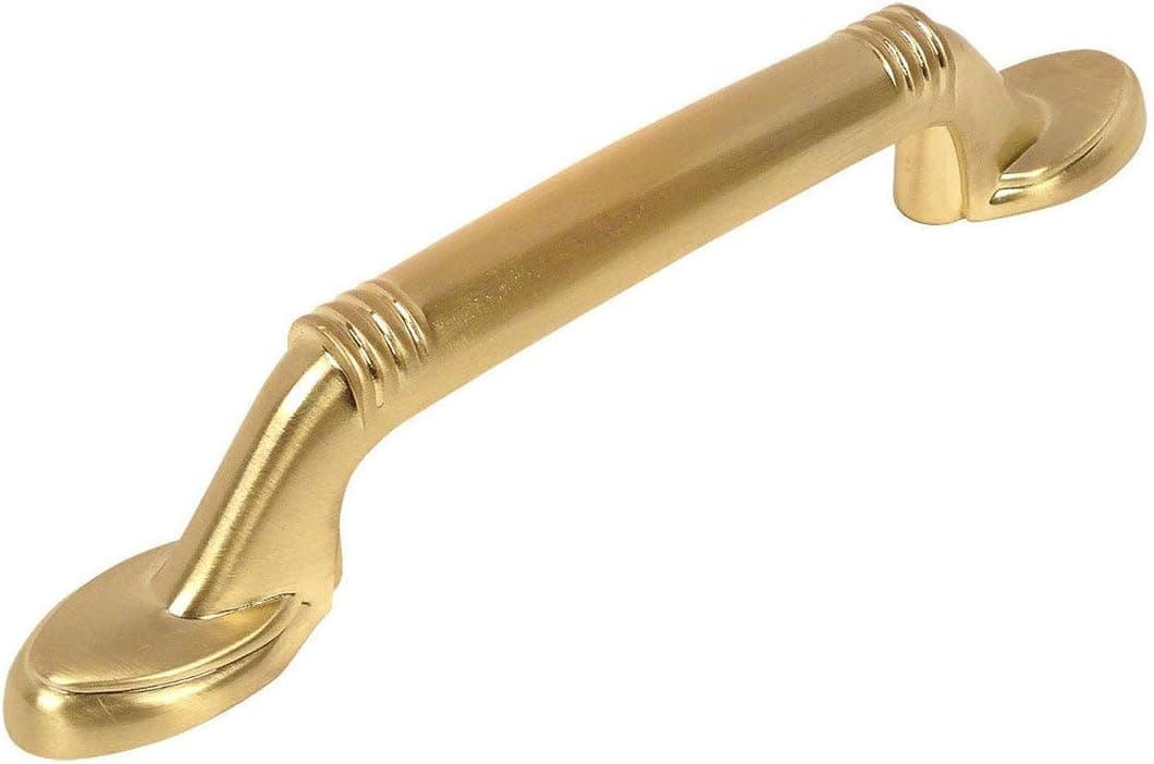 Cosmas 10 Pack 4183BB Brushed Brass Cabinet Hardware Handle Pull - 3" Hole Centers