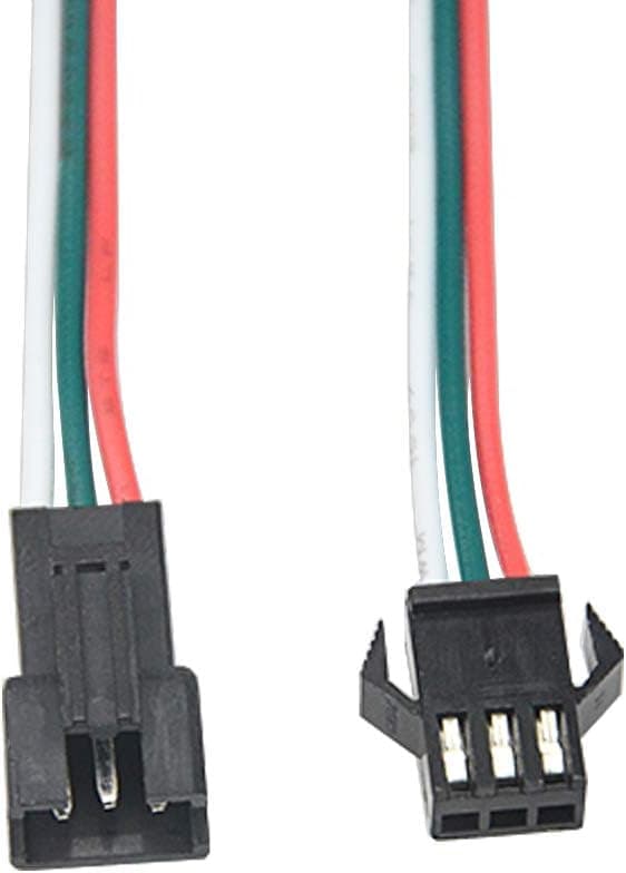 XINGYHENG 100Pcs 50Pairs 3Pin Female Male Connector Plug with Red Green White Terminal Connector Wire Cable for LED Light Strip 5.9’’ Compatible with JST SM