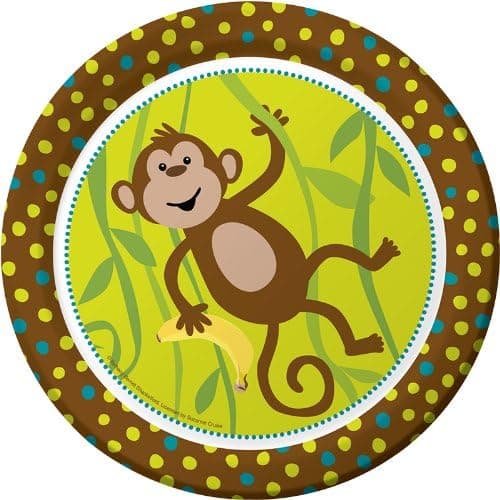 Monkey Party Plates - 9"