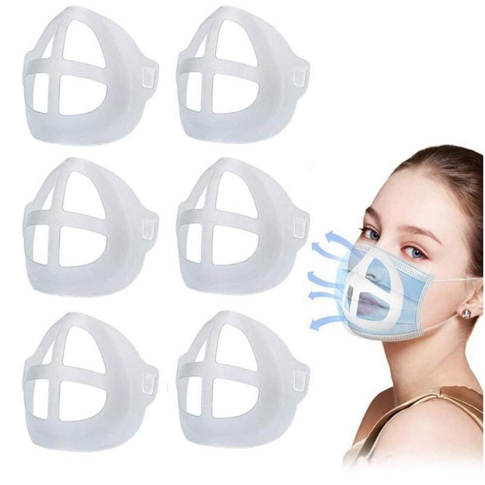 Yuxier Face Mask Bracket Mask Guard Frame Face Shield Support Holder Inner For More Breathing Space,Under Frame Lipstick Protector Keep Fabric off Mouth ,Reusable and Washable (6 pieces