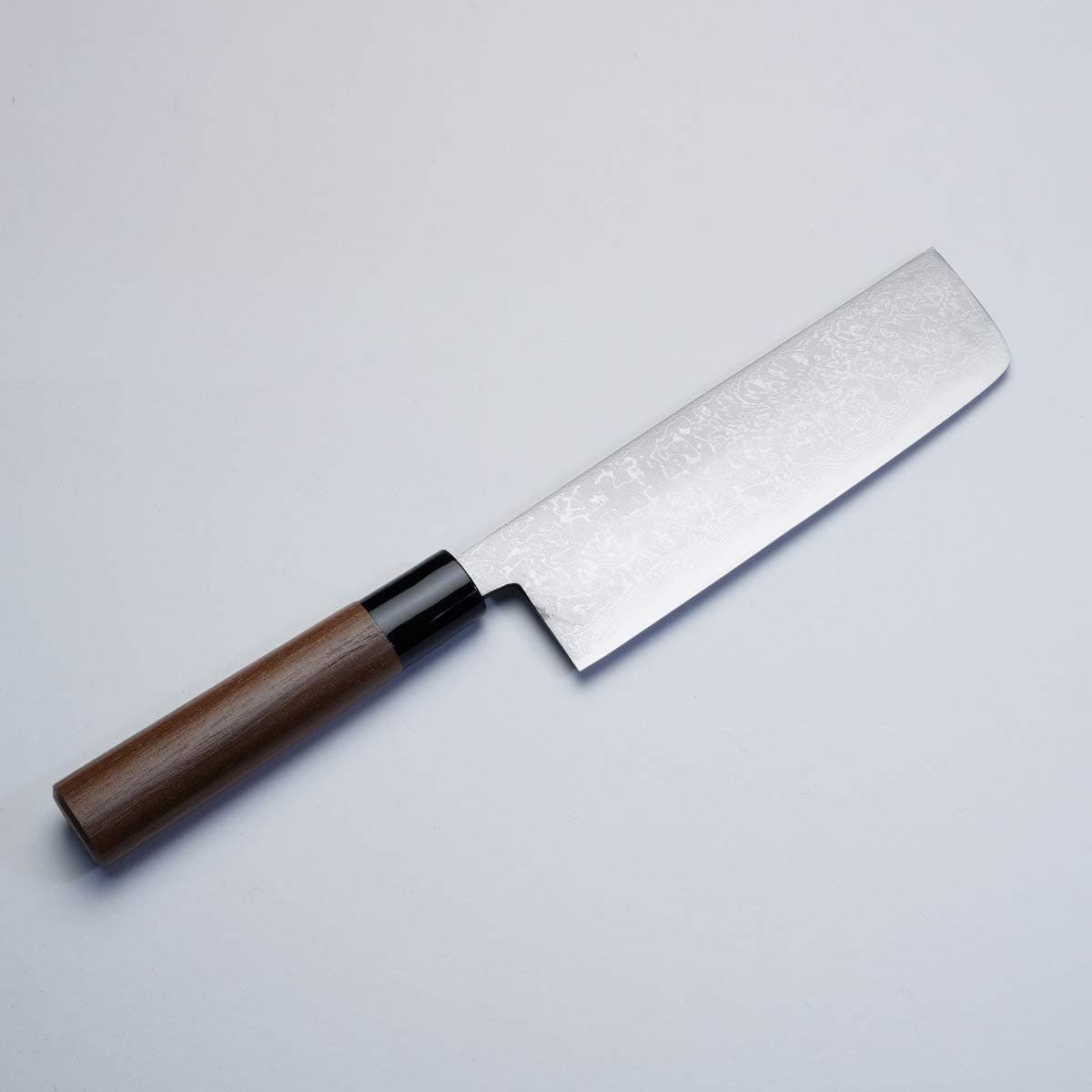 Nakiri Kitchen Knife 165mm, Damascus Pattern, Aogami Steel 33layer Double Bevel, Japan