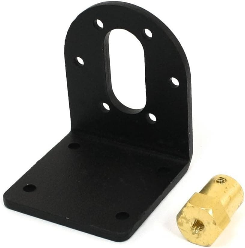 Mounting Bracket - TOOGOO(R) 37mm DC Geared Motor Mounting Bracket Holder + 6mm Hex Coupling Black+Gold
