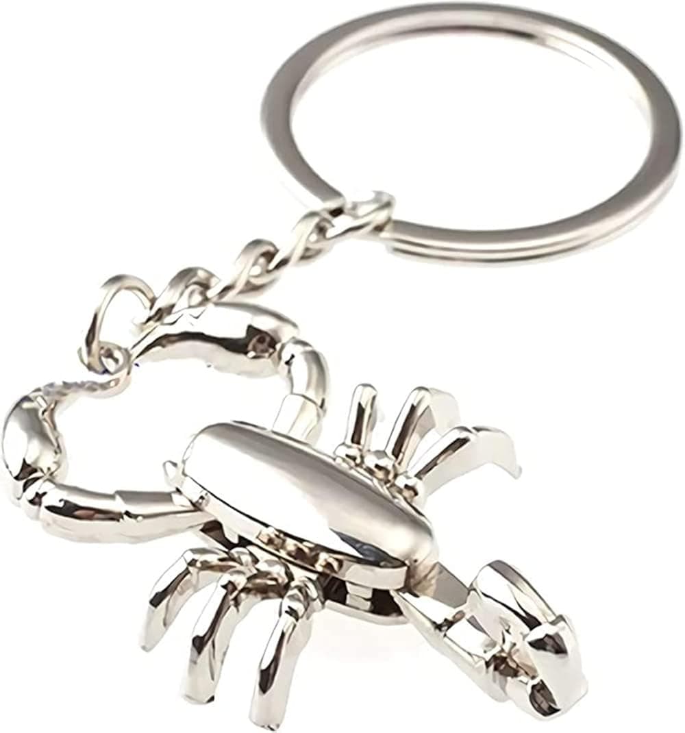 Cafurty Metal Scorpion Keychain Silver Key Ring Movable Tail & Feet