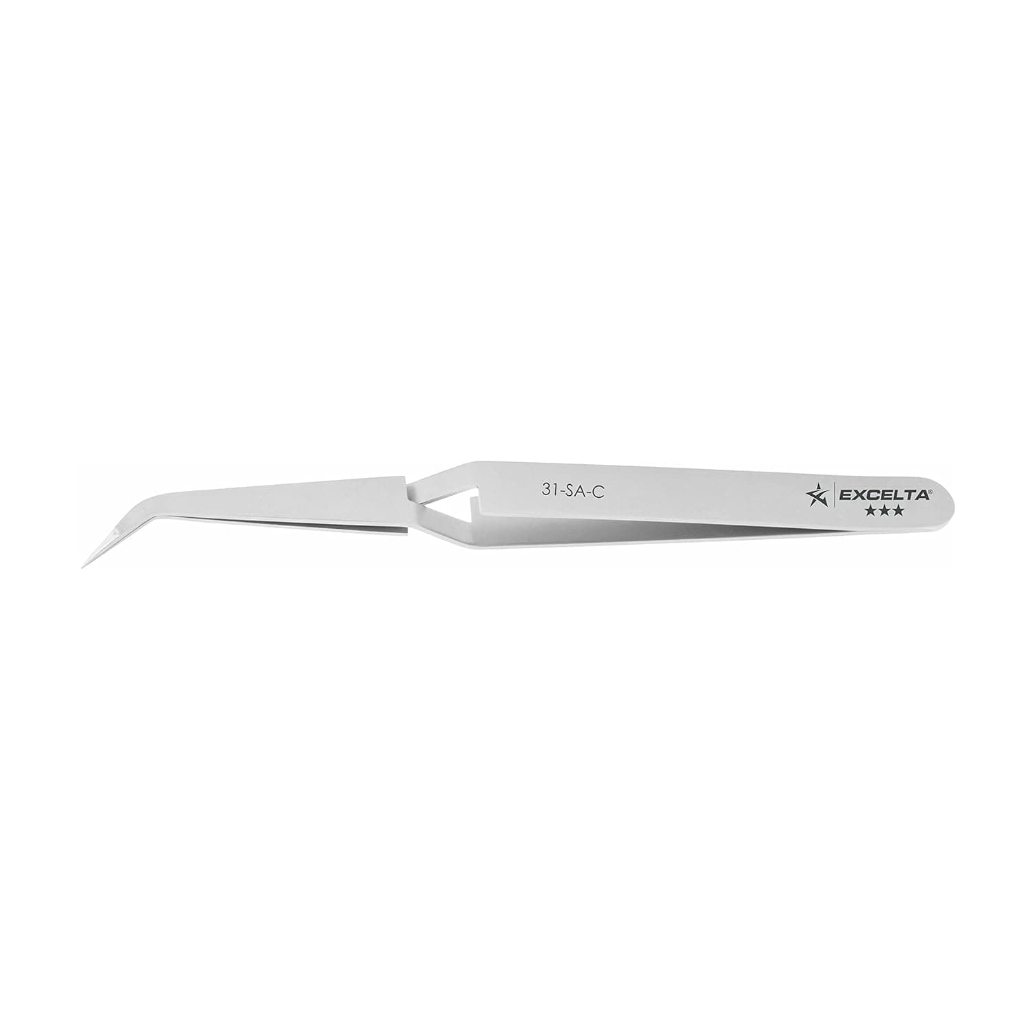 Excelta - 31-SA-C - Tweezers - Reverse Action - Oblique - Three Star - Anti-Mag. SS, 0.037" Height, 0.33500000000000002" Wide, 5" Length