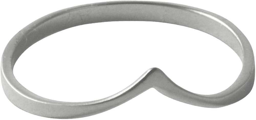 apop nyc Sterling Silver Plain Thin Band Ring Peaky (Size 4-9) Chevron Stacking Band