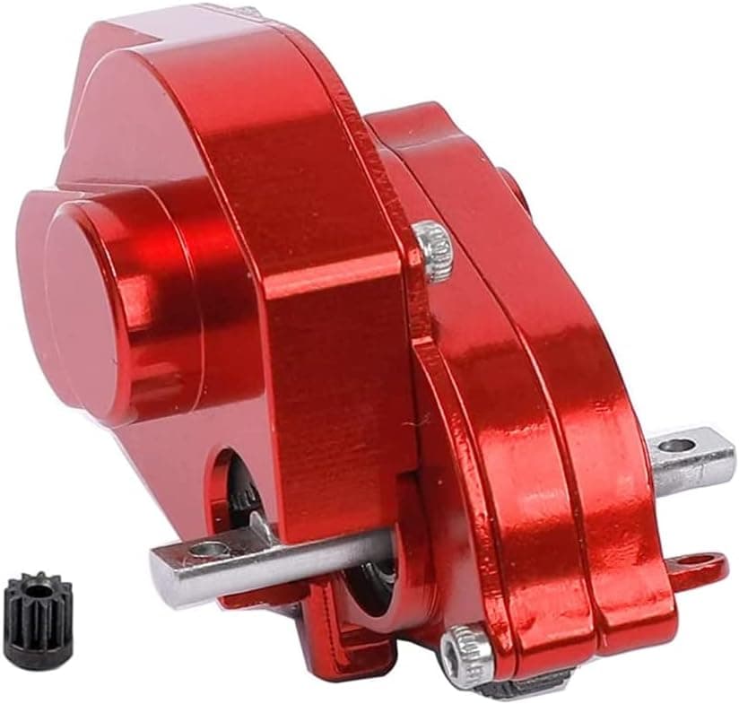 RZXYLRC Aluminum Alloy Transmission Case Gearbox Complete for 1/24 Axial SCX24 RC Crawler Upgrades (Red)