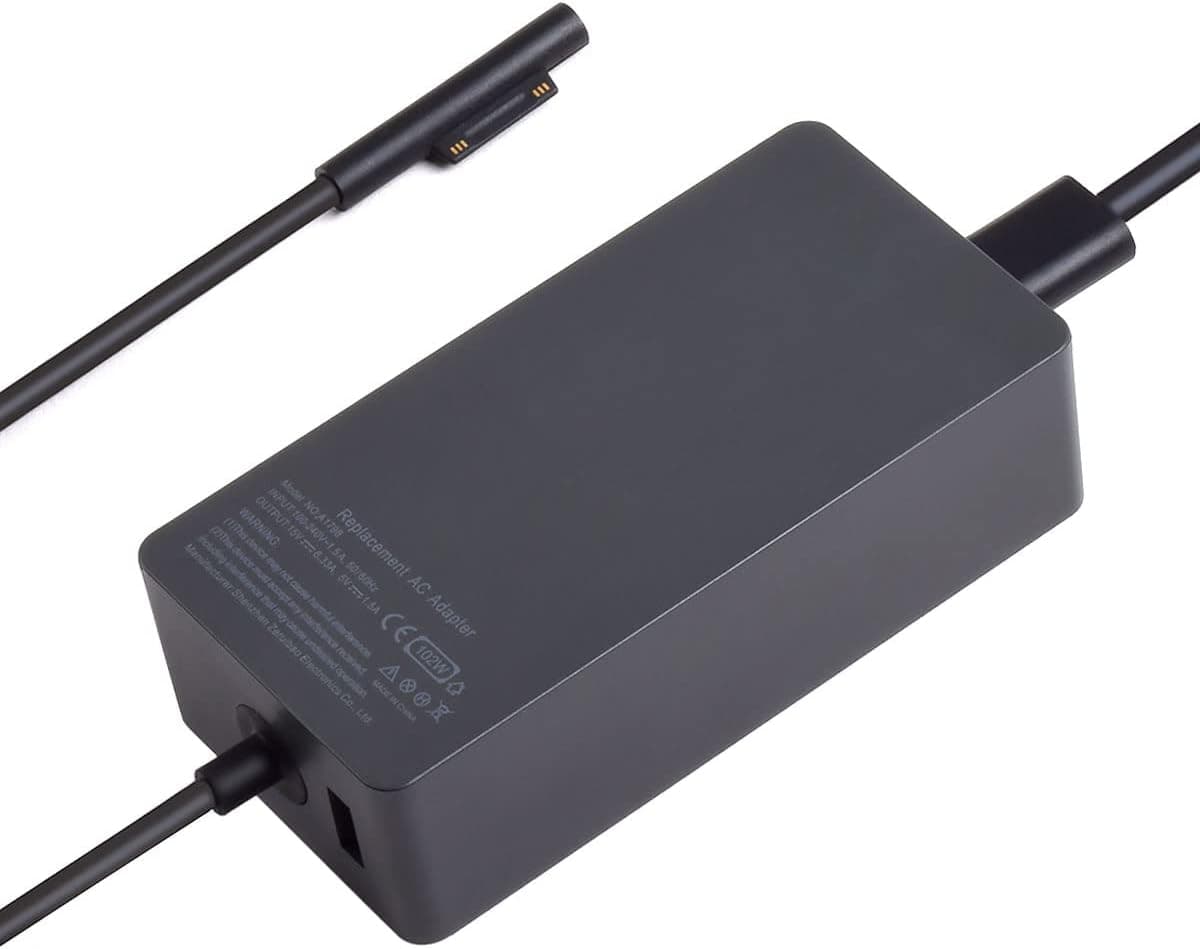 Surface Laptop Charger 102W 15V 6.33A Power Supply AC Adapter Replacement for Microsoft Surface Book 2/3, Surface Laptop 4/3/2, Surface Laptop Studio, Surface Pro X/8/7/6/5