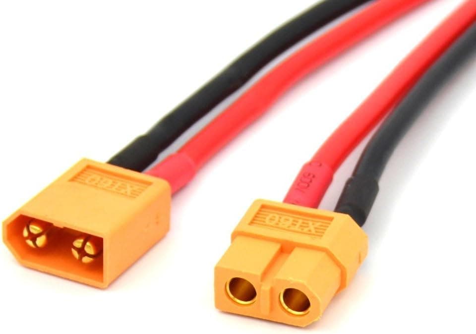 Jrelecs 2 Pair XT60 Connector Female/Male W/Housing 10CM Silicon Wire 14AWG