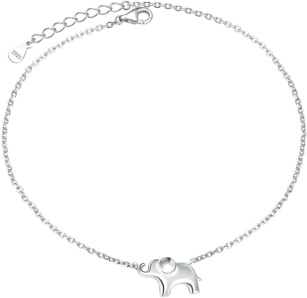 S925 Sterling Silver Lovely Elephant Pendant Necklace Earring Bracelet Anklet for Women