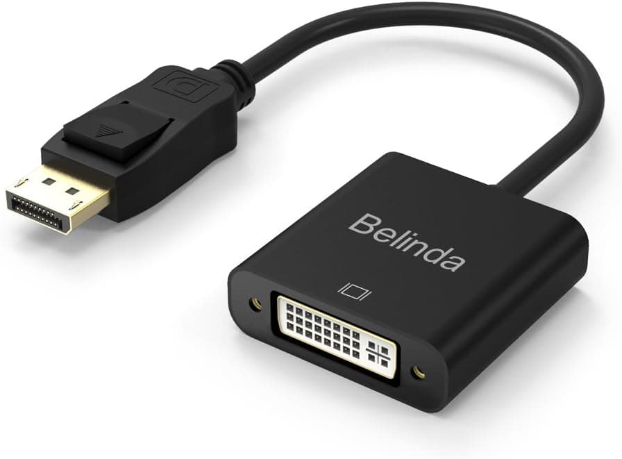 Belinda®DisplayPort Display Port DP Male to DVI Female Cable Adapter Converter Black Male to Female for DisplayPort Enabled Desktops and Laptops to Connect to DVI Displays for PC