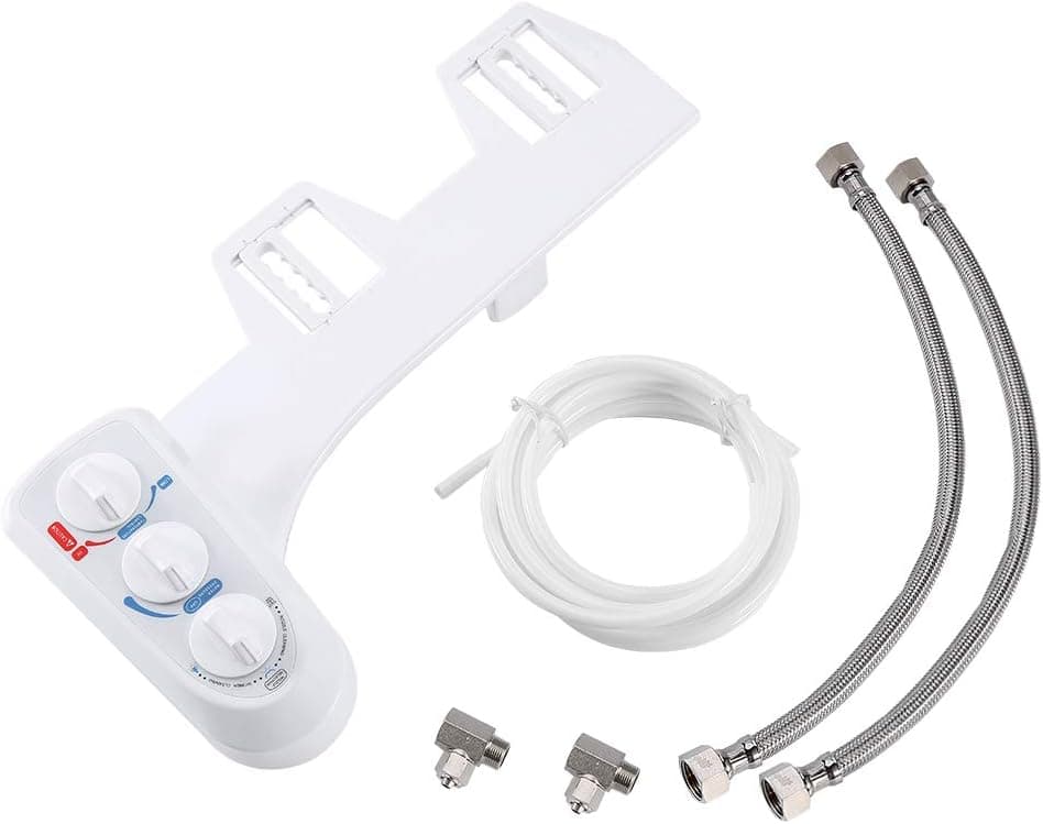 Bidet Toilet Sprayer, Hot/Cold Bidet Toilet Self Cleaning Attachment Dual Nozzle Non-Electric Hygiene Bidet Bathroom Toilet Seat