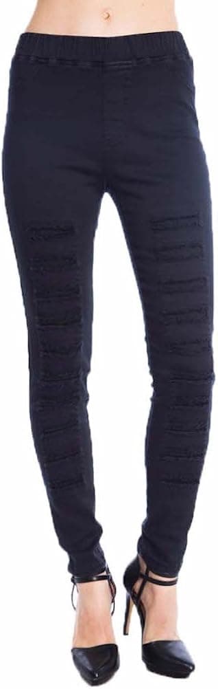 Umgee Women's Distressed Jeggings/Leggings in Reg and Plus