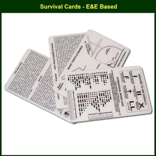 Survival Cards - E&E Military-based: Signaling, Traps & Snares, Fire Building, Navigation, & Escape and Evasion Info