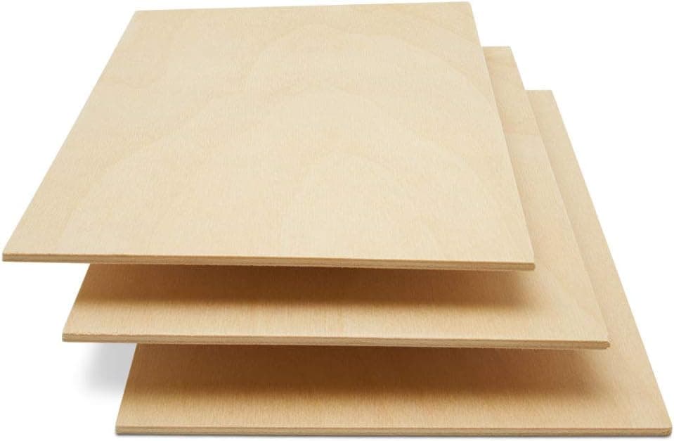 Baltic Birch Plywood, 3 mm 1/8 x 5 x 7 Inch Craft Wood, Pack of 25 B/BB Grade Baltic Birch Sheets, Perfect for Laser, CNC Cutting and Wood Burning, by Woodpeckers