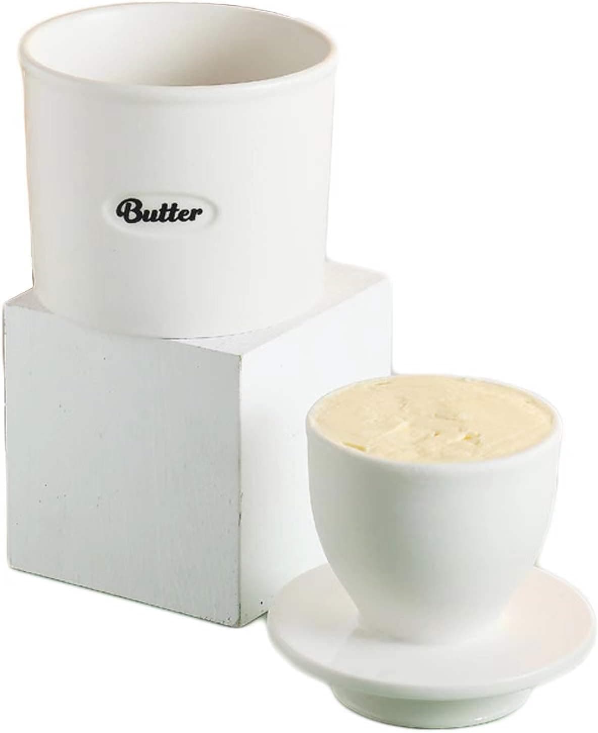 Butter Crock, Ceramic Butter Keeper , French Butter Dish, Butter Container for Counter, Keeps Soft and Fresh by ARRYNTHEON (4.8"x4")