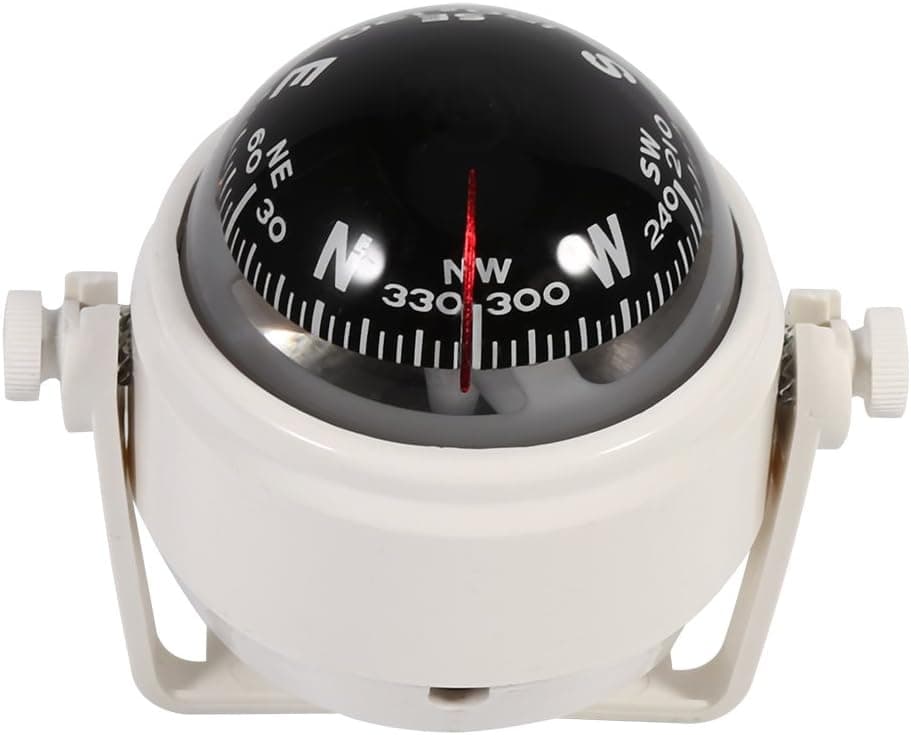Qiilu Adjustable Navigation Voyager Bracket Mount Compass for Boat Car Waterproof Compass Fits Boat Caravan Truck