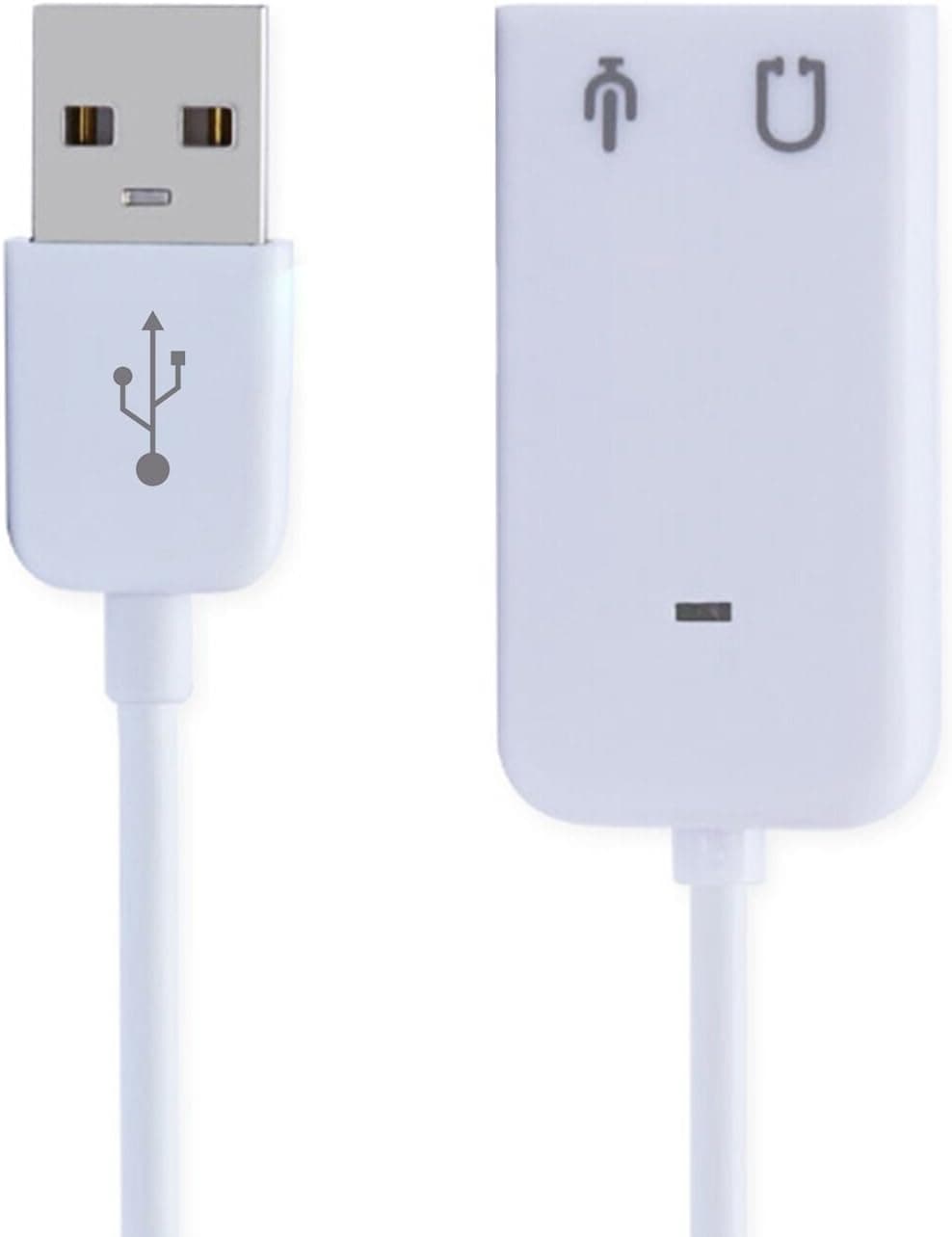 LIYU USB Audio Adapter External Driverless Adapter Cable(2 Pack) 3D Stereo 7.1 Channel Sound Card 3.5mm Earphone Microphone Socket for Windows, Mac, Linux, PC,PS4 (White)