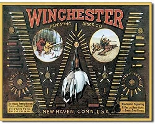SRongmao Winchester Arms Bullet Board Ammunition Ammo Firearms Guns Hunt Metal Tin Sign 8x12in