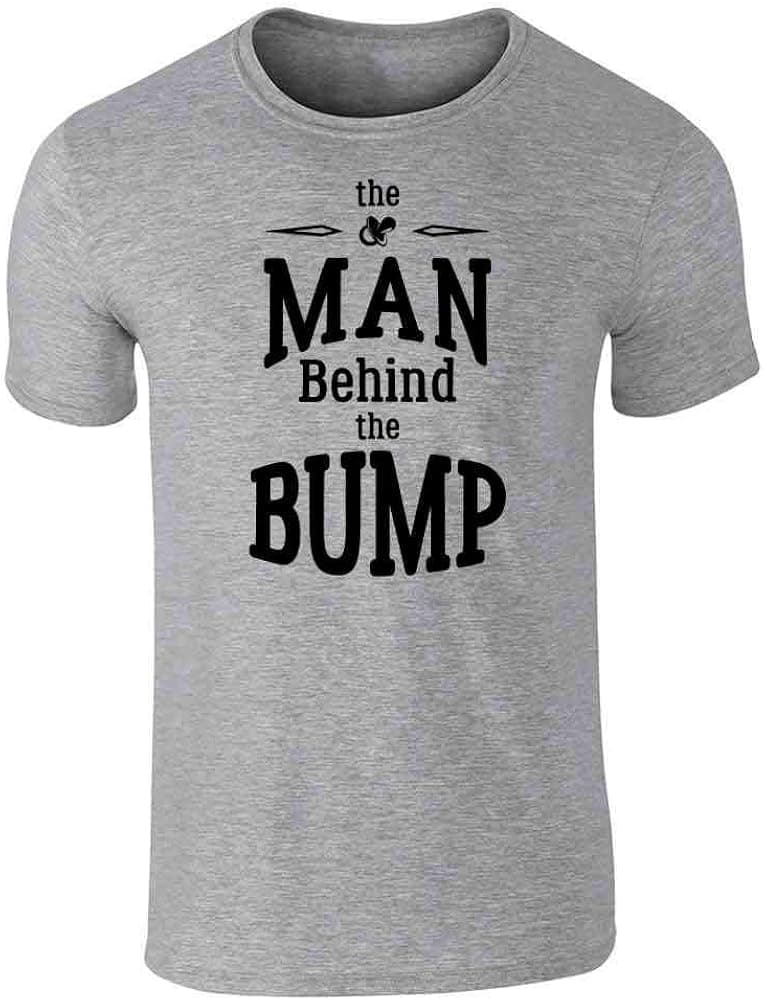 Pop Threads The Man Behind The Bump Gift for Dad Graphic Tee T-Shirt for Men