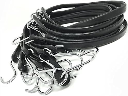 20 PCS 15-Inch EPDM Rubber Bungee Straps, for Cargo Trailer Tarp Tie Down with S Hooks