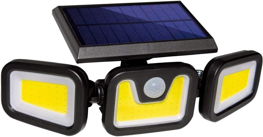 TSVNEGY Solar Motion Sensor Outdoor Light, 3 Heads Spotlight 270° Adjustable 104 LEDs 800LM IP65 Waterproof Security Flood Lights for Patio, Garage, Yard, Fence, Pathway (1 Pack)