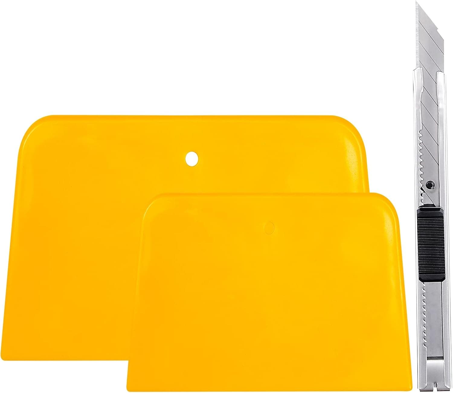 Window Film Wallpaper Smoothing Vinyl Wrap Application Tools Kit fit for Static Cling window Film Installation and Adhesive Wallpaper Include Two different size Squeegee, and Utility Knife.