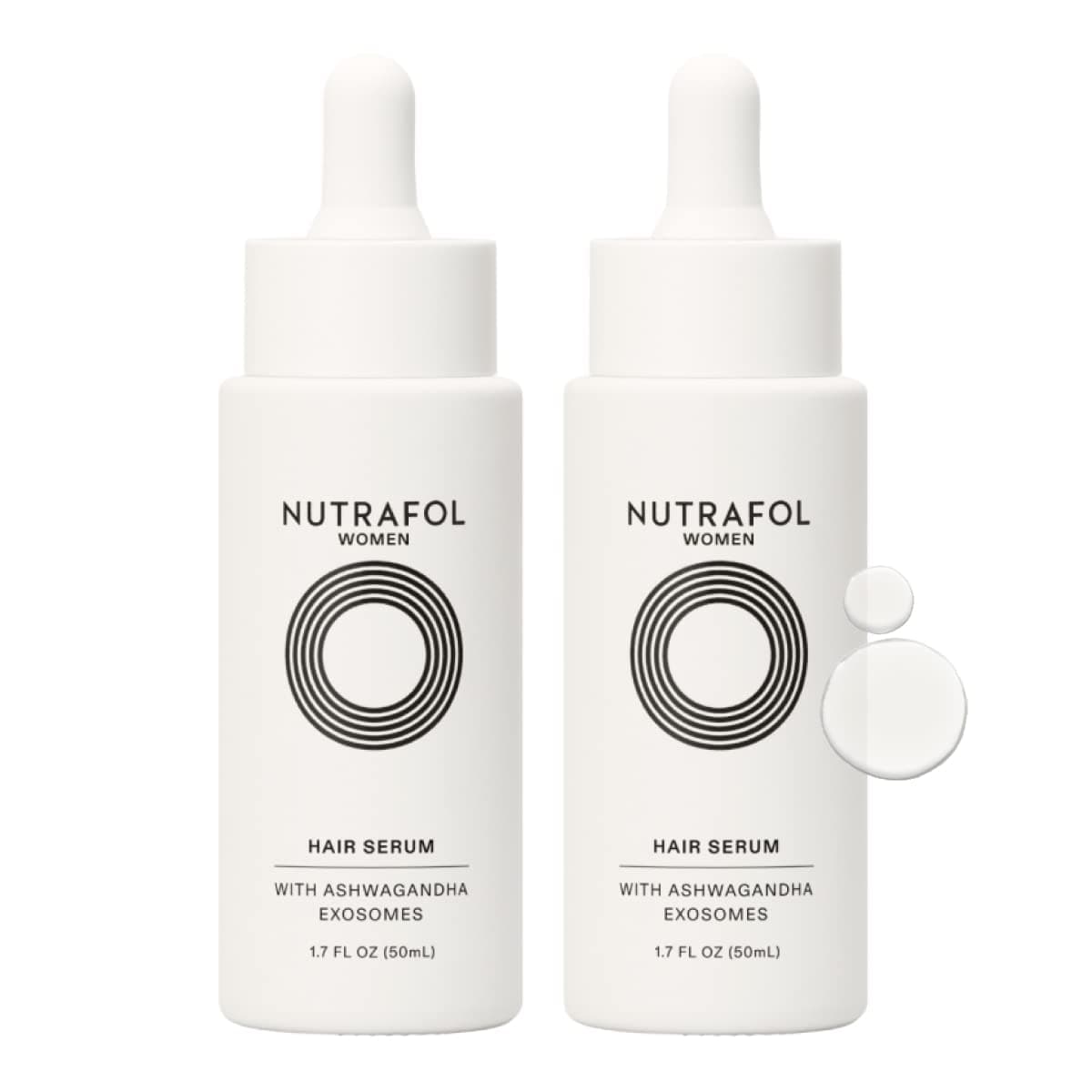 Nutrafol Women's Hair Serum, Supports Visibly Thicker and Stronger Hair, Vegan, Lightweight and Fast-Absorbing - 1.7 Fl Oz, Pack of 2