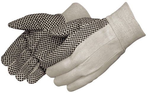 Liberty Glove & Safety 4505 8 oz Cotton Canvas Men's Glove with Black PVC Dots On Palm (Pack of 12)
