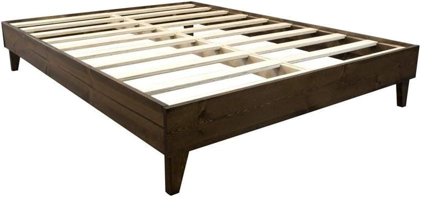 ExceptionalSheets Wood Bed Frame - Made in The USA w/100% North American Pine - Solid Mattress Platform Foundation w/Pressed Pine Slats - Tool-Free Assembly - Twin XL