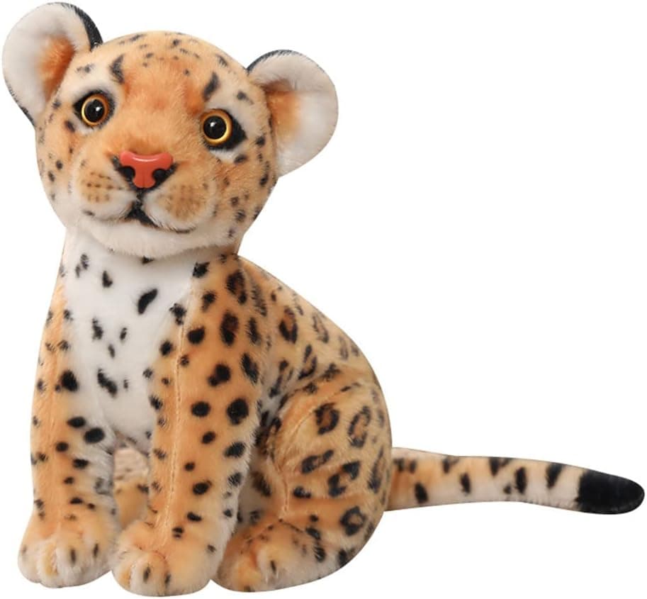Simulated Animal Doll Snow Leopard Stuffed Leopard Plush Toy Children's Gift for Boys Girls (Leopard, Small (high 10.5"))
