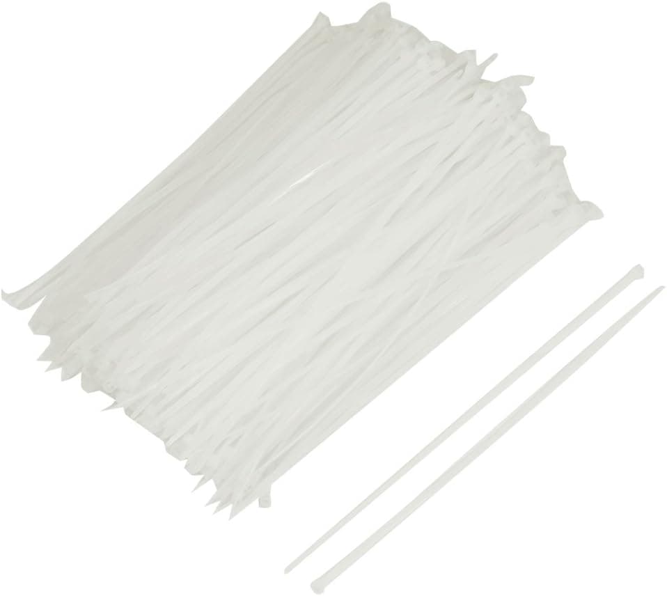 Uxcell Self Locking Wire Cable Zip Tie, 190 x 3 mm, 500 Piece, White
