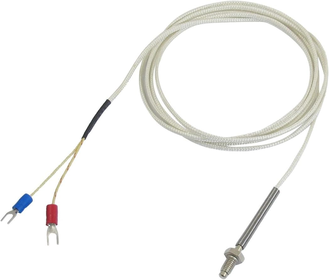 IIVVERR K Type 500 Degree 6mm Thread Thermocouple Temperature Probe Sensor 2M 6.6Ft (Tipo K Sensor de sonda de temperatura de termopar con rosca de 500 grados y 6 mm 2M 6.6Ft