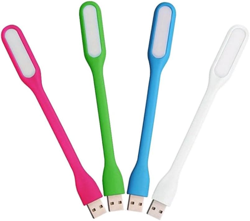 Malker Book Light, Portable Reading LED Light,Energy Saving, Night Book Reading Lamp Laptop Computer Keyboard Mini USB Lamps Led Lights (White&Blue&Green&Red,4-Pack)