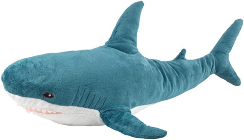DongAi Plush Shark Toy Pillow, 39.4-inch Giant Shark Plush Animal Toy Super Soft and Cute Pillow Children’s Boys and Girls Room Decoration Bedtime Gift (100CM,Blue)