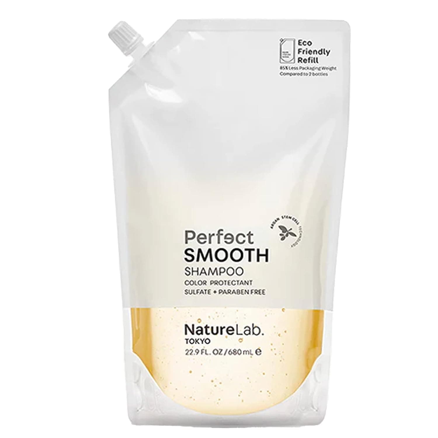 NatureLab. TOKYO Perfect Smooth Shampoo: Eco-Friendly Refill Pouch: Weightless Frizz Control for Smoother, Healthier Hair and Scalp I 22.9 FL OZ / 680ml