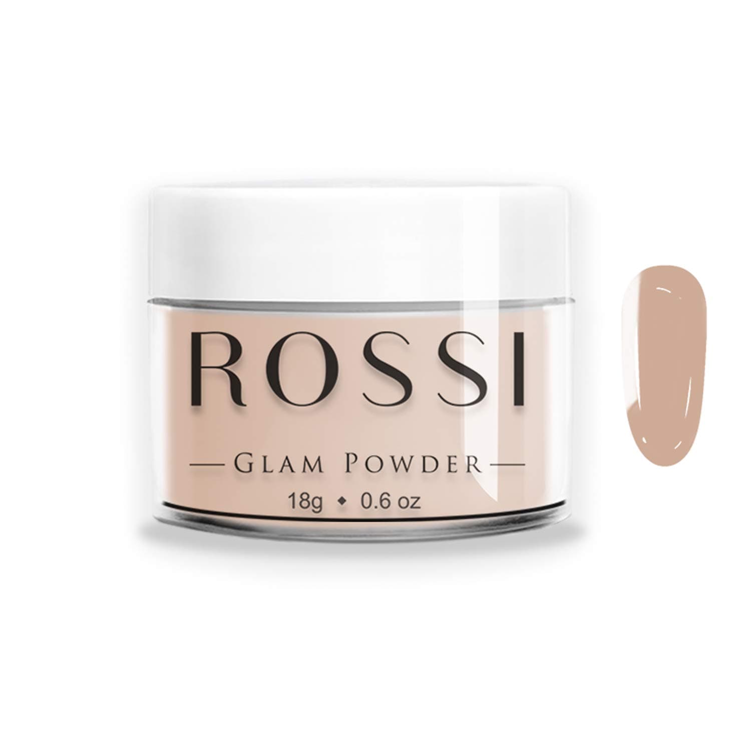ROSSI Nails Glam Dip Powder 0.6 oz | French Nail Manicure Acrylic Art | Starter and Professional | Colorful Dipping Powder | Calcium and Vitamin E Fortified (DP760 Cappuccino)