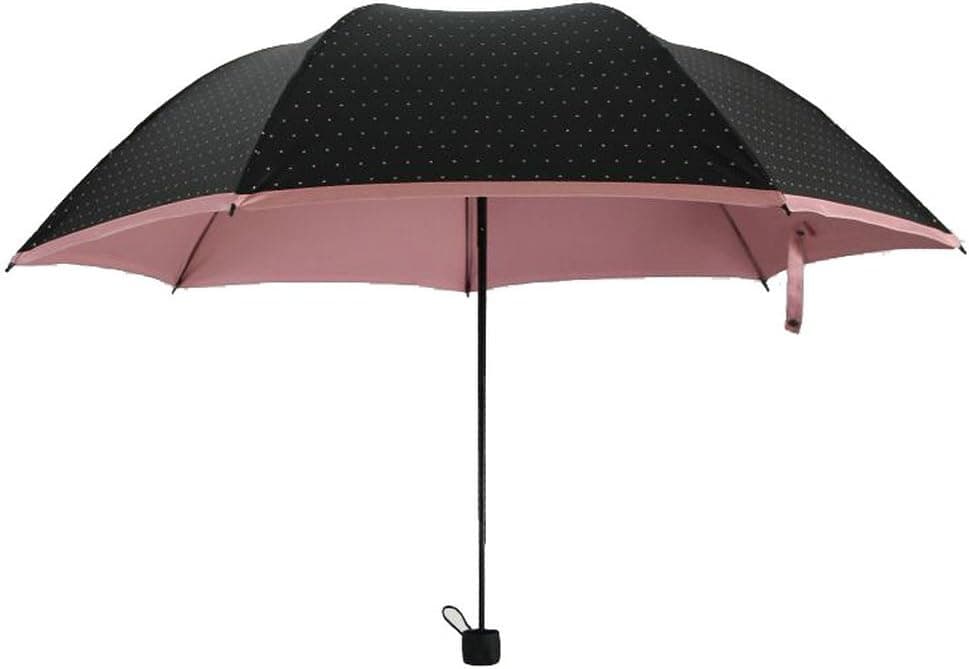 Ayygift Sun / Rain Umbrella Folding Small Dots Pencil Umbrella Anti-uv Parasol (pink)