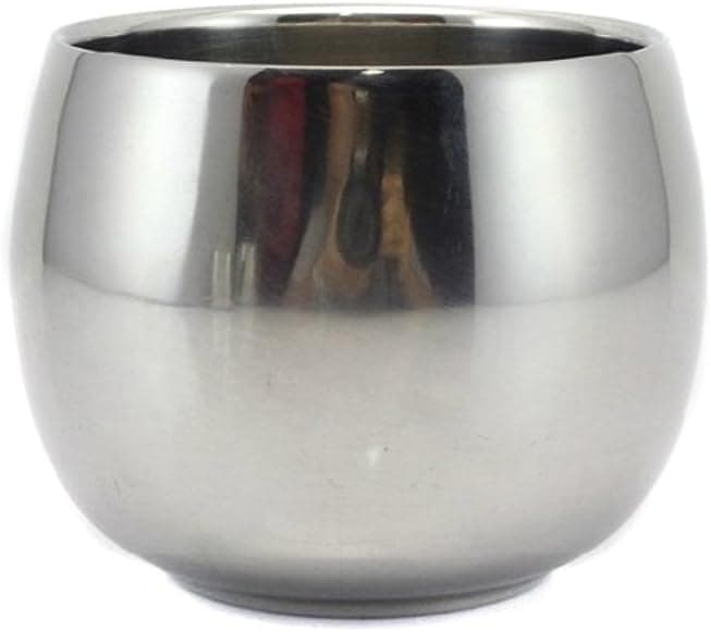 Wowlife Shaving Soap Bowl Double Layer Stainless Steel Smooth Shaving Soap Mug Men's Durable Shaving Bowl Cup Shaving Cream Bowl